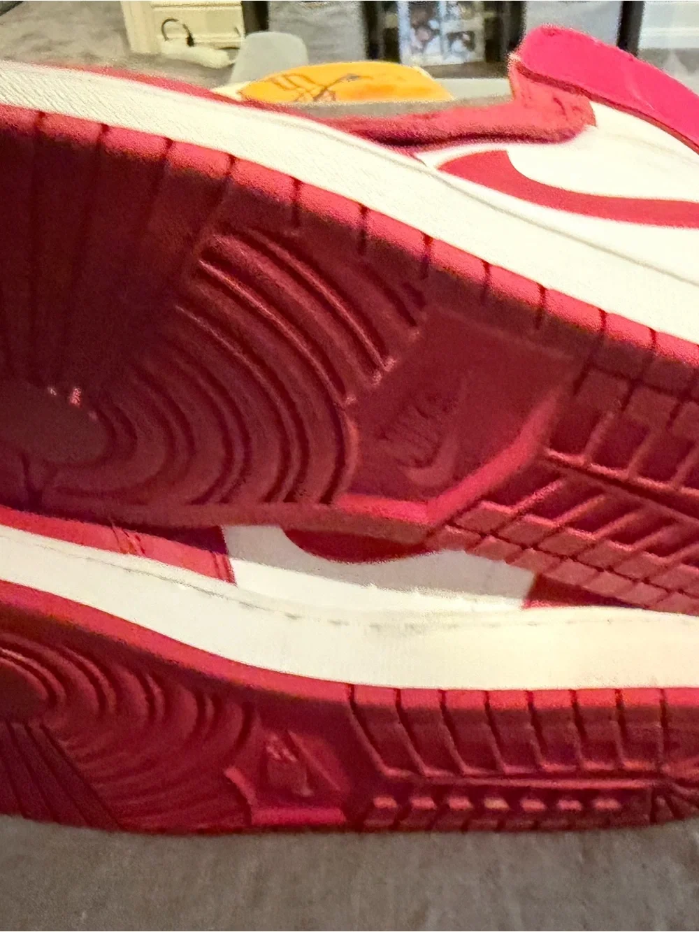 Jordan Men High-Top Sneakers in Red & White